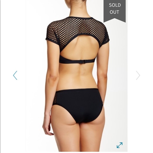 Jag Swimwear Crop Top With Mesh Inserts 